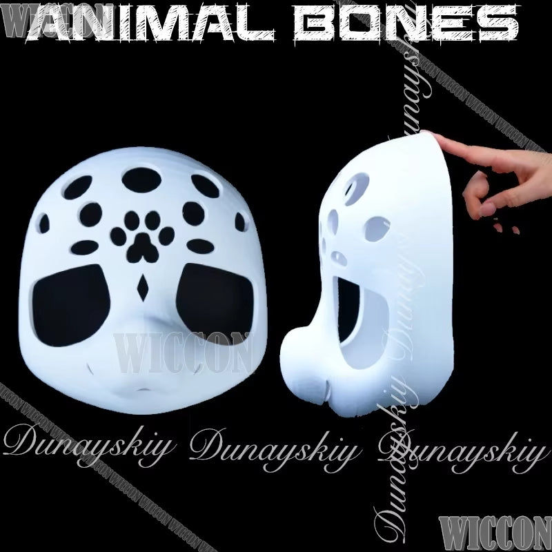 Animal Cosplay White 3D Printed Bone Head