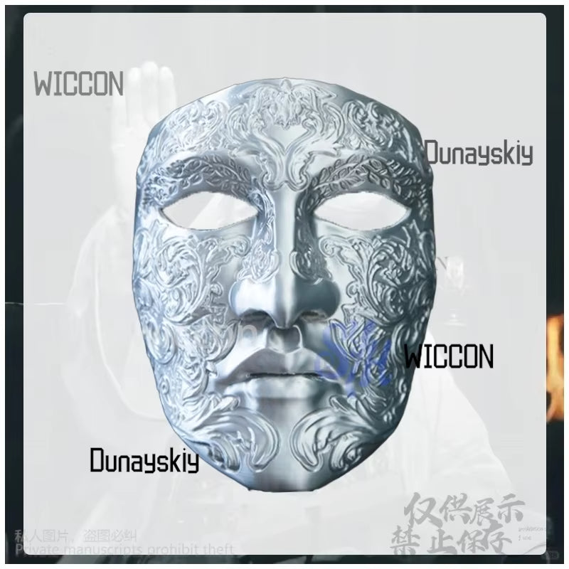 Baldwin IV Cosplay Silver Retro 3D Mask