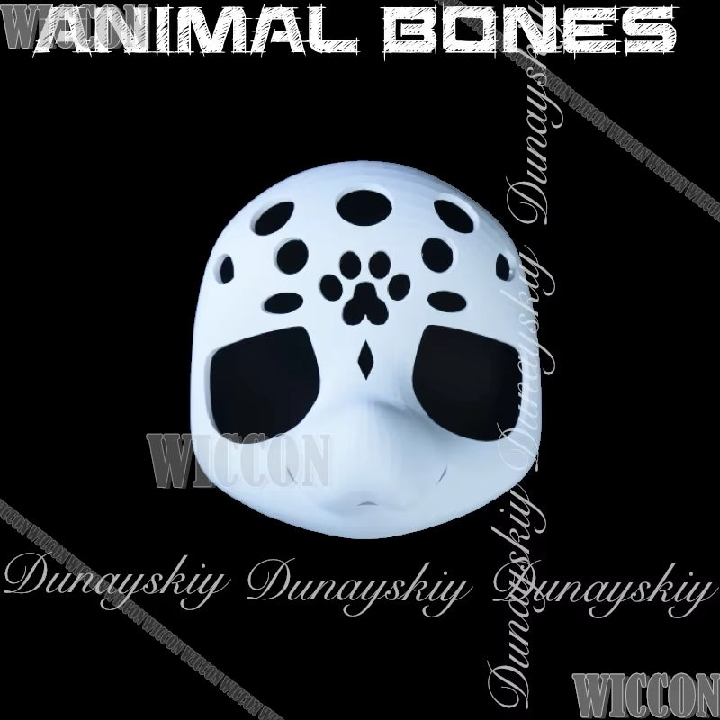 Animal Cosplay White 3D Printed Bone Head