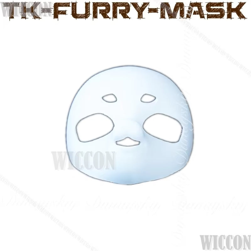 Cosplay White 3D Printed TK-furry-mask