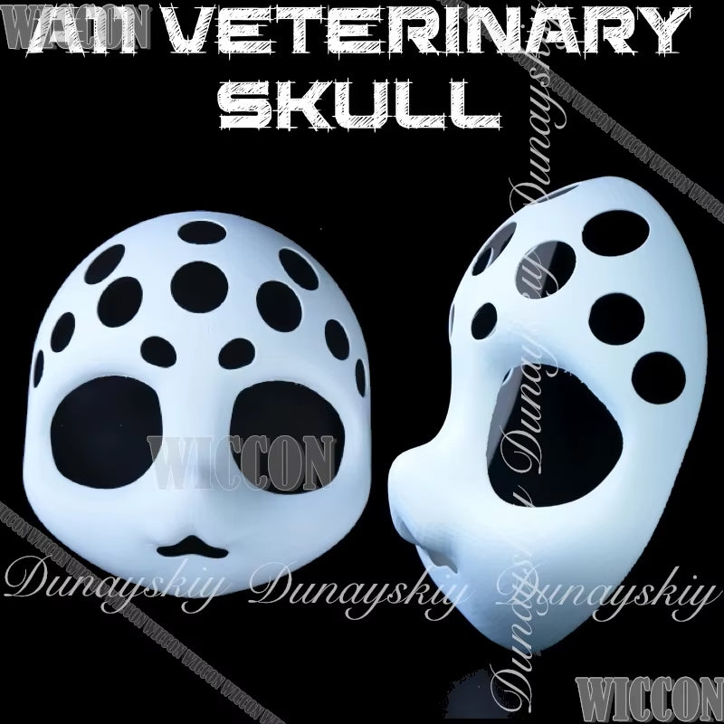 A11 Veterinary Skull White 3D Head Mask