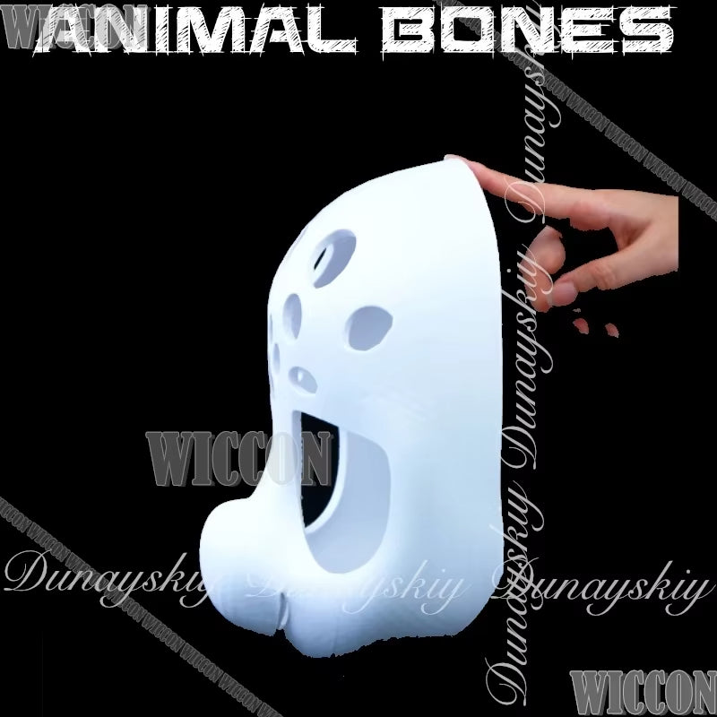 Animal Cosplay White 3D Printed Bone Head