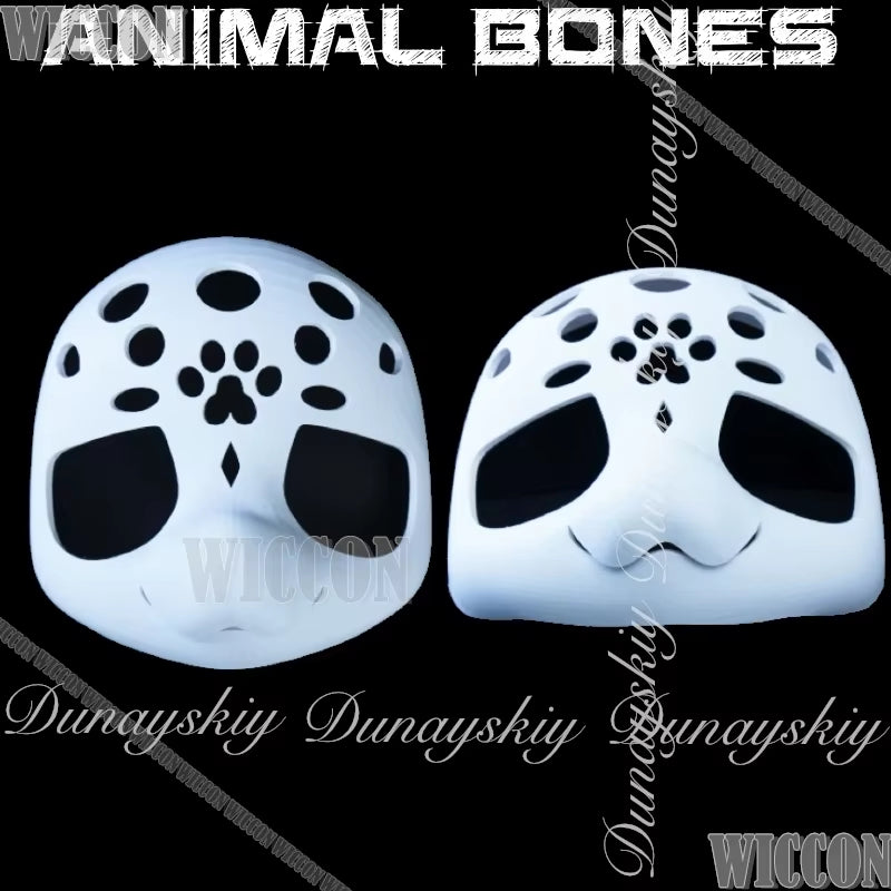 Animal Cosplay White 3D Printed Bone Head