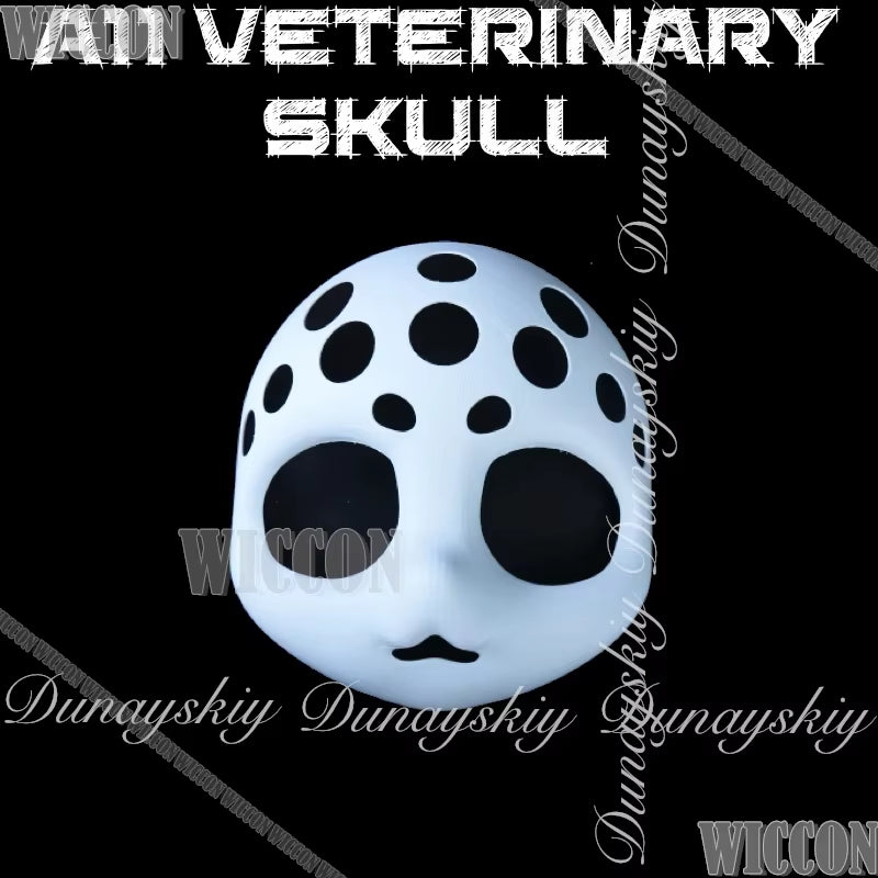 A11 Veterinary Skull White 3D Head Mask