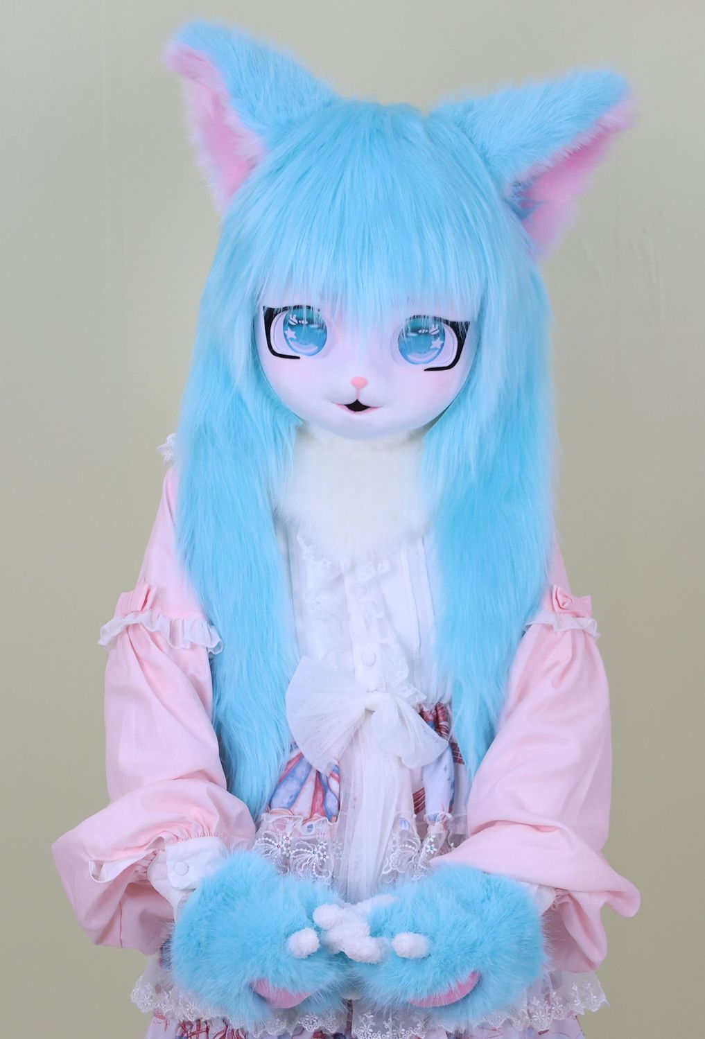 Furry Kigurumi Head Base Cosplay Cat Kig Cute Head Mask Headset Rabbit Doll Party Animal Costume Prop