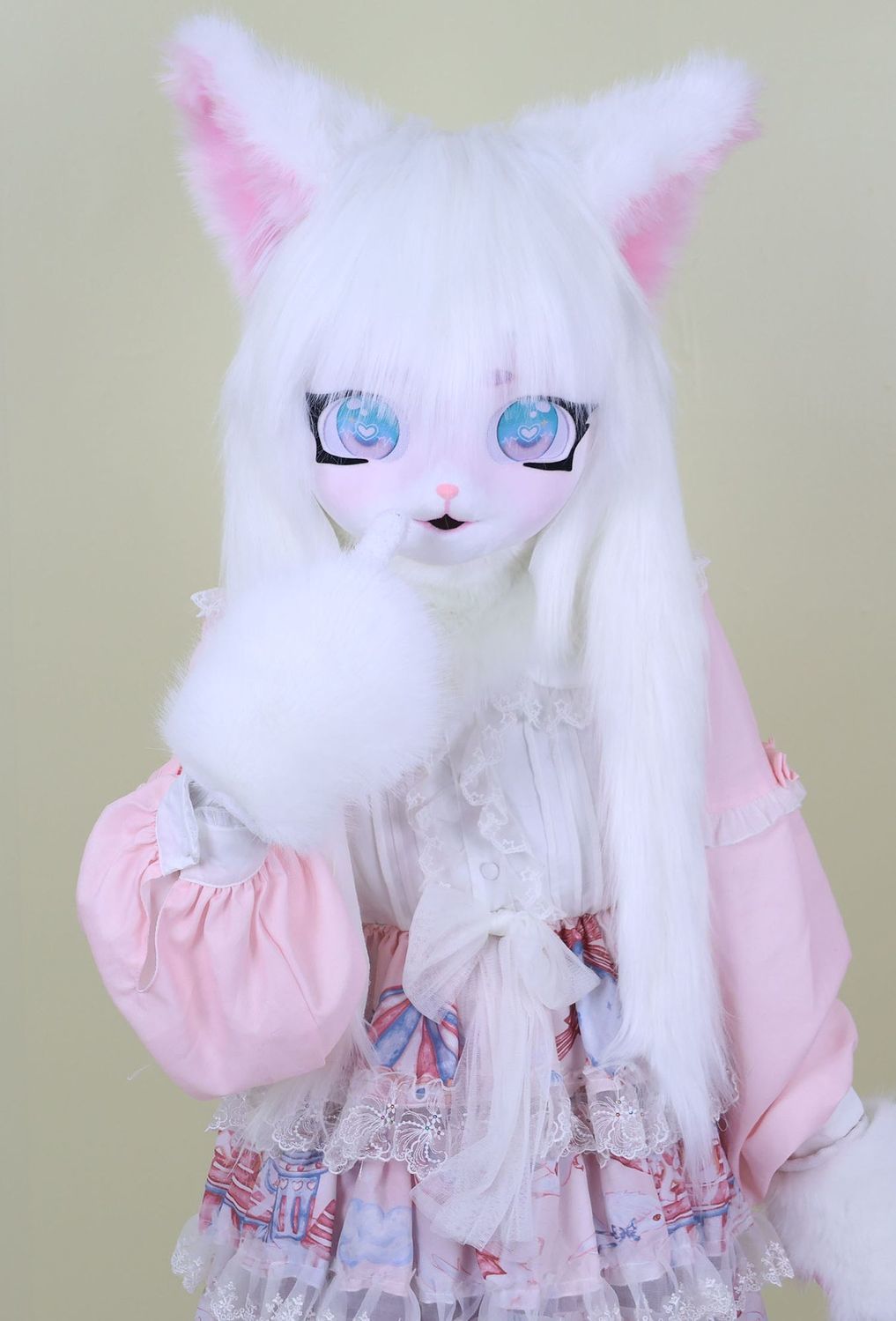Furry Kigurumi Head Base Cosplay Cat Kig Cute Head Mask Headset Rabbit Doll Party Animal Costume Prop