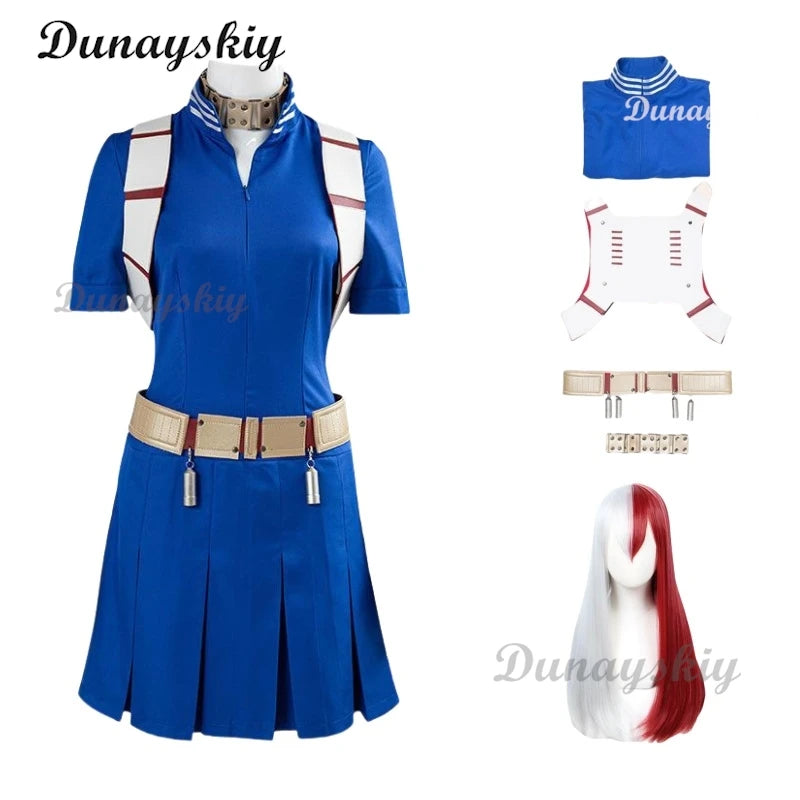 Todoroki Shoto Anime Cosplay Costume Jumpsuits Straps Prop Belt Wig Halloween Party Play Clothing for Woman Man