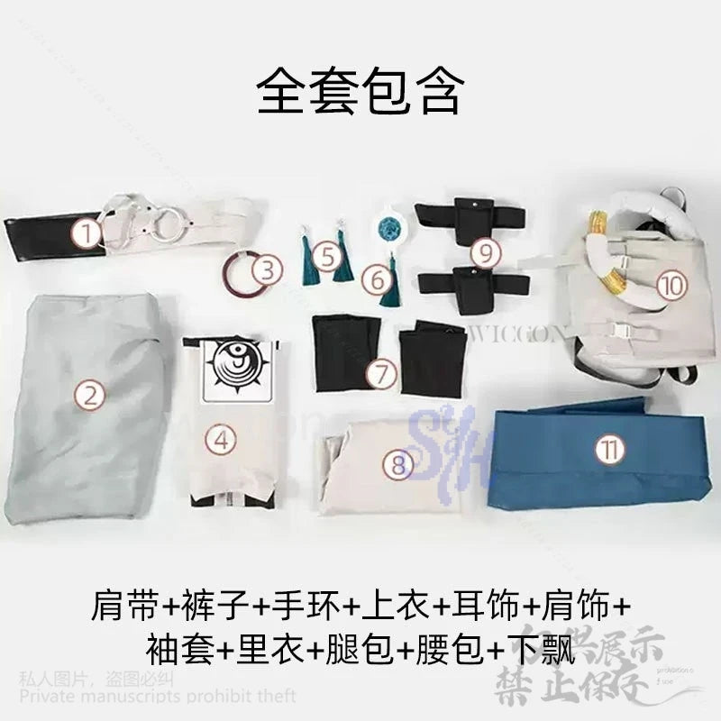 GACHIAKUTA Zanka Cosplay Anime Costume Grey Punk Uniform Y2K Chinese Styles Coat Dress Wigs Jirai Kei Earring Halloween Party