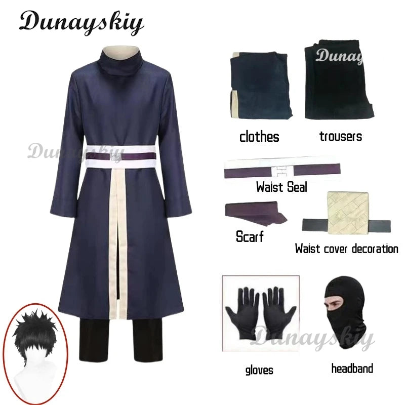 Anime Obito Cosplay Costume Wig Mask Shoes Carnival Halloween Party Costumes Outfit For Adult Full Face Resin Party Mask