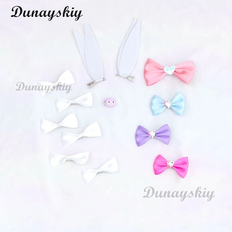 Game NEEDY GIRL OVERDOSE KAngel Cosplay Rhinestone Bowknot Hair Clips Lolita Girls Colorful Headwear Gift Customized