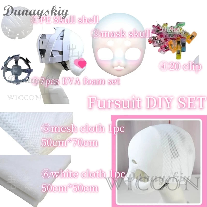 Fursuit Kigurumi Skull Headwear Cosplay Furry Costume DIY Accessories Foam Animal Doll Kig Head Base Fursuit Cosplay Accessories