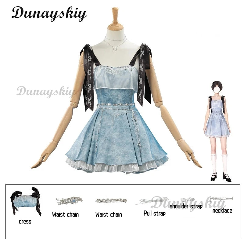 Caleb Couple Suit Love And Deepspace Cosplay Costume Blue Camisole Dress Girls Women Clothes Halloween Party Suit Customized