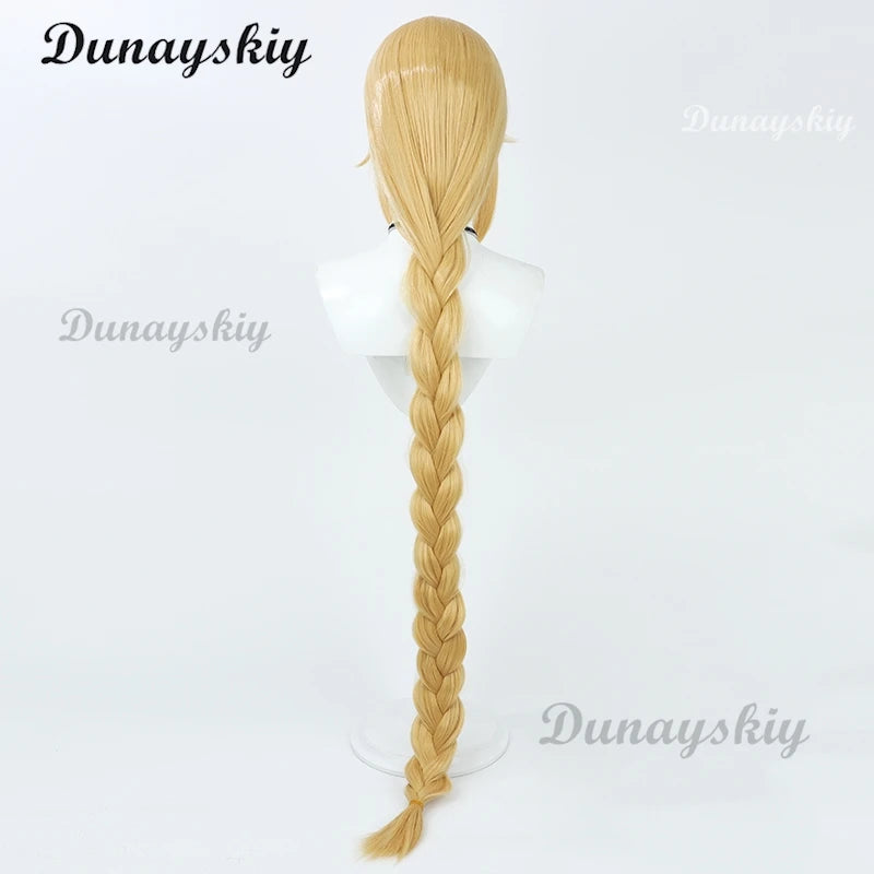 Game Nikke Rapunzel Cosplay Wig Goddess of Victory Long Golden Braided Synthetic Hair Heat Resistant Halloween Party Wigs