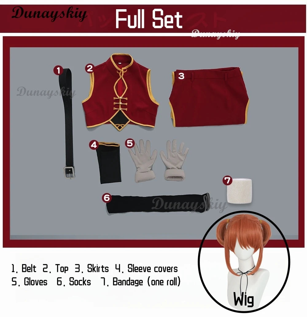 Anime GinTama Kagura 2 Years Later Uniform Prop China Style Suit Cosplay Costume Customized Halloween Carnival Party