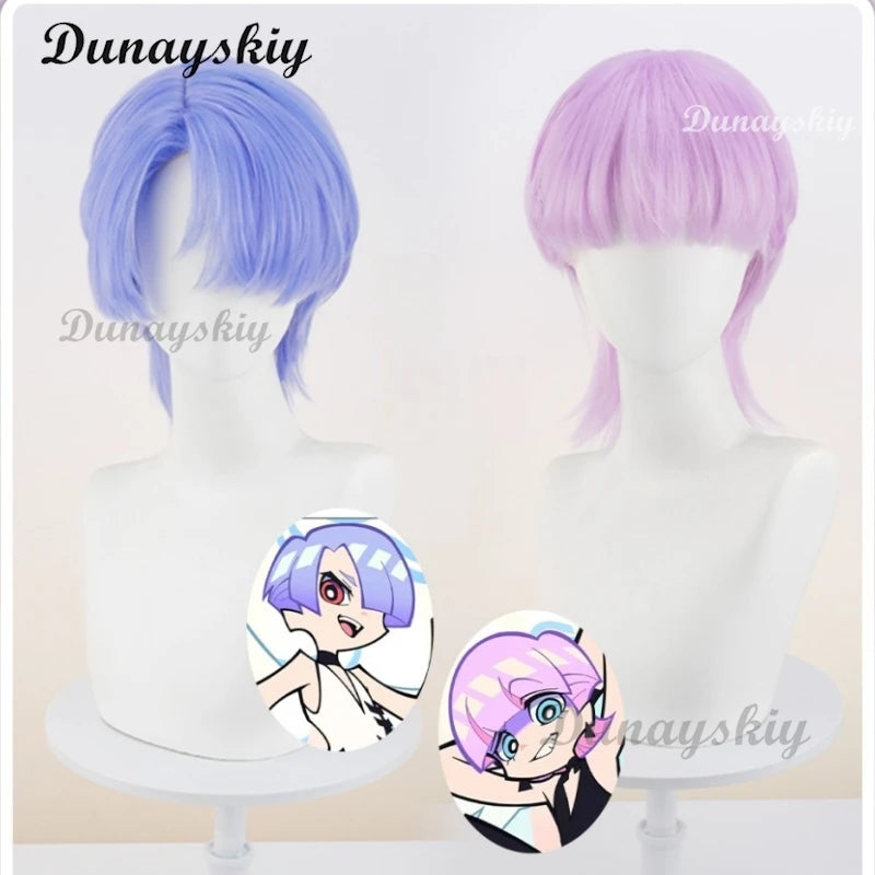 Anime Panty & Stocking Purple Blue Wig With Garterbelt Cosplay Wig New Angel Polyester Polyurethane Brother Halloween Carnival