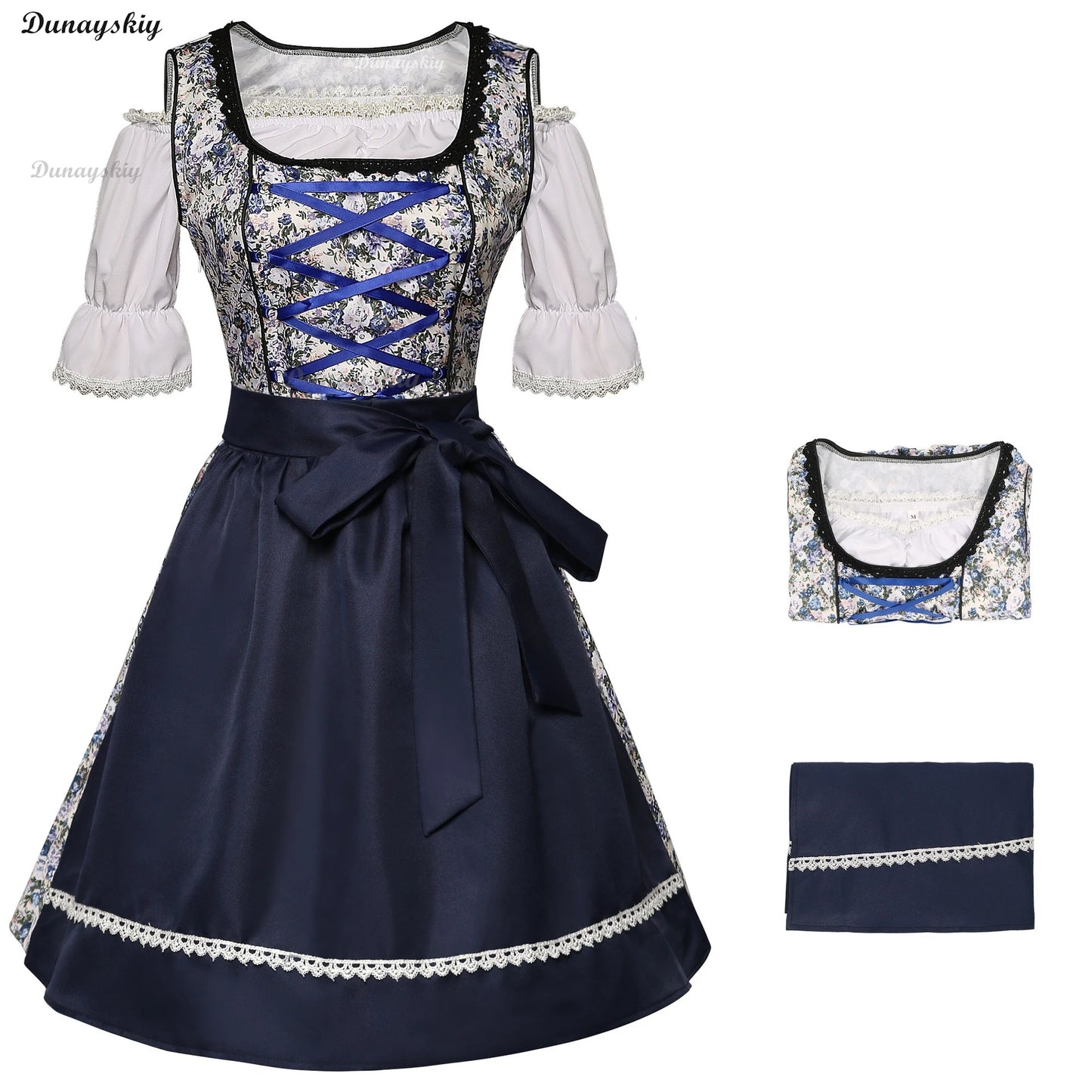 Bavaria Oktoberfest Costume Dirndl Dress Wench Maid Dress German Beer Girl Apron Outfit Maid Cosplay Halloween Party Dresses