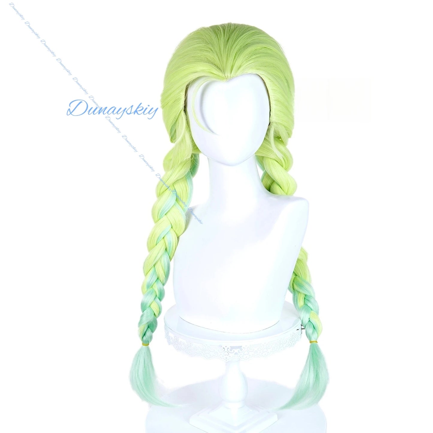 Anim New Panty Stocking Gunsmith Bitchhh Cosplay Wig Garterbelt Green Double Braids Hair Halloween Party Women Girls Carnival