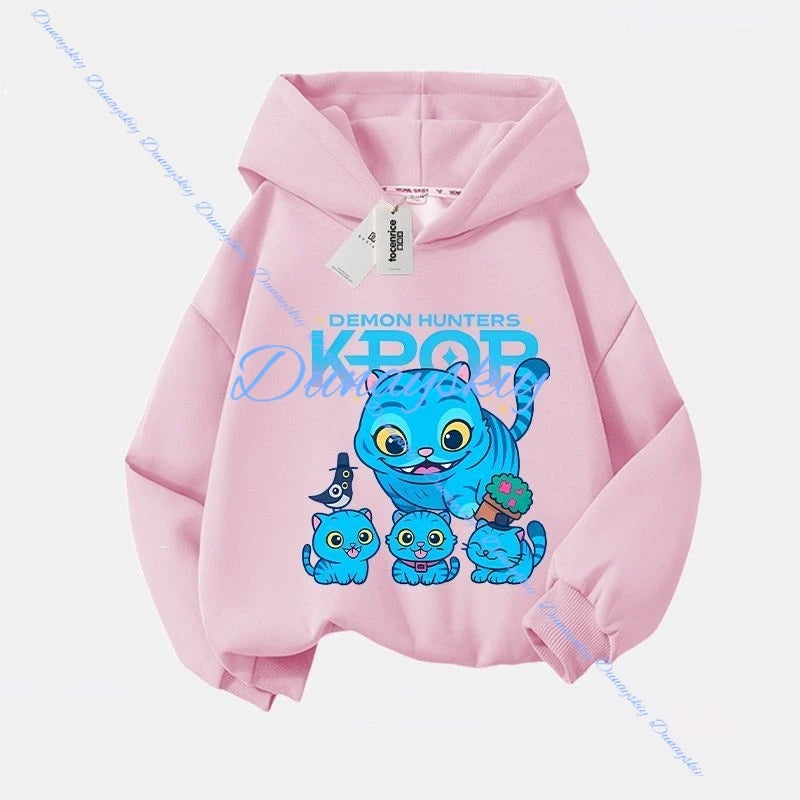 New Huntrix Movie Zip Up Sweatshirts Kpop Demon Hoodie Children Clothes Kid Girl Boy Sweatshirt Zipper Hoody Baby Casual Top