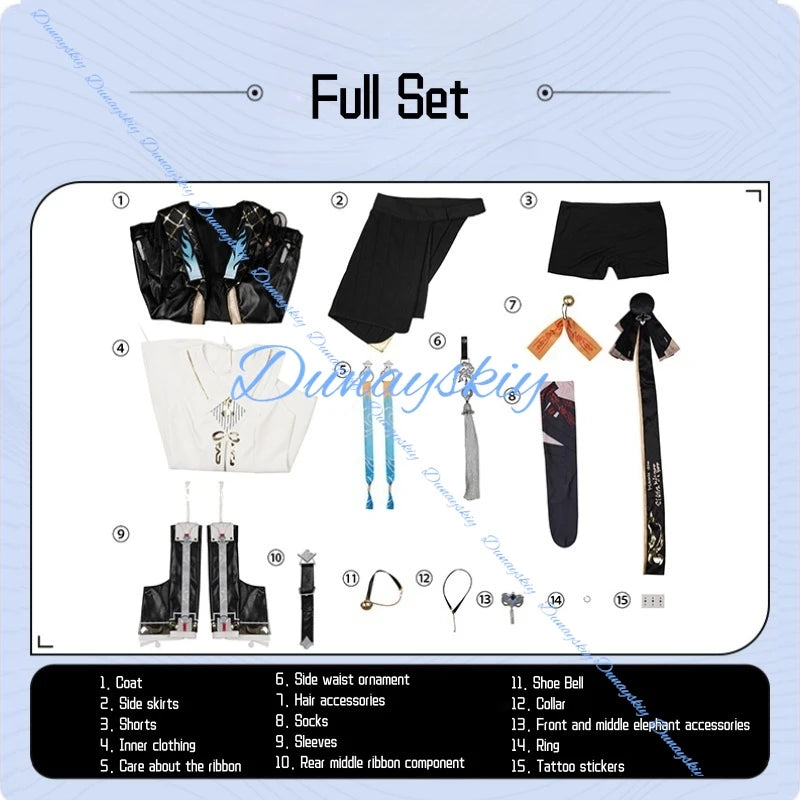 Game Wuthering Waves Buling Cosplay Costume Wig Huanglong Festival Halloween Party Women Girls Carnival Outfit Accessory Set