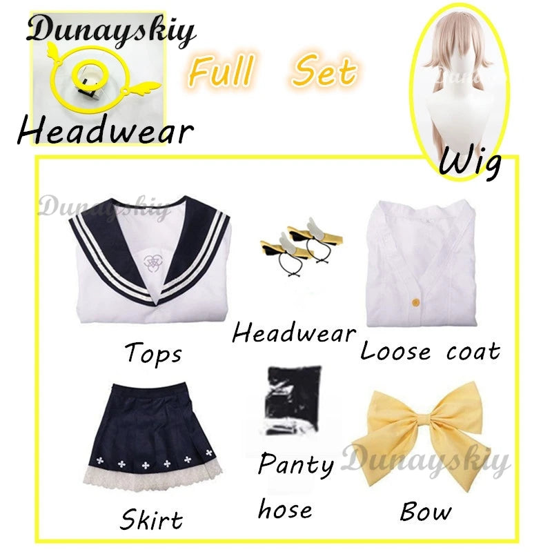 Game Blue Archive Ajitani Hifumi Cosplay Women Jk Uniform Outfit Ajitani Cos Wig Halo Halloween Costume Sets