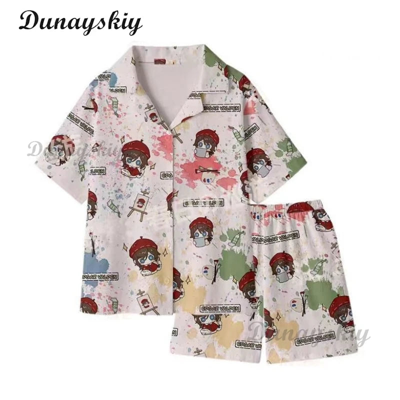 New Anime Identity V Cosplay Painter Cheerleader Acrobat Women Men Summer Short Sleeved Shorts Pajamas Home Clothes Costumes