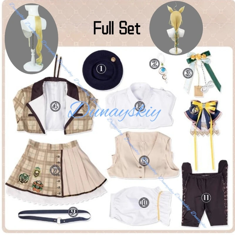 Game Umamusume: Pretty Derby Neo Universe Cosplay Costume Wig JK Uniform Plaid Skirt Coat Woman Cute Christmas Suit