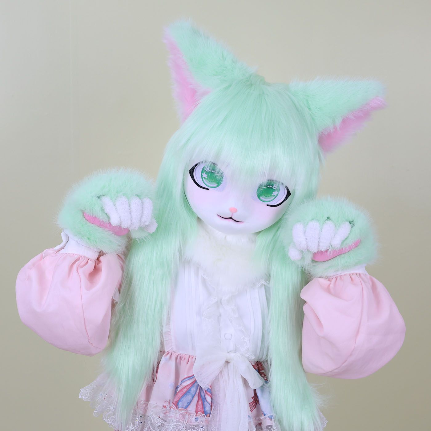 Furry Kigurumi Head Base Cosplay Cat Kig Cute Head Mask Headset Rabbit Doll Party Animal Costume Prop