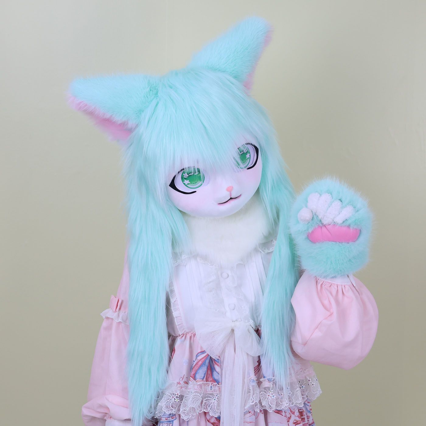 Furry Kigurumi Head Base Cosplay Cat Kig Cute Head Mask Headset Rabbit Doll Party Animal Costume Prop