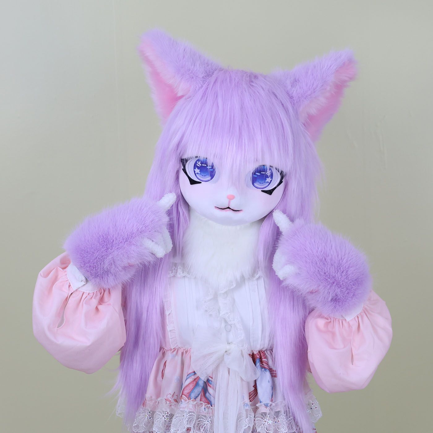 Furry Kigurumi Head Base Cosplay Cat Kig Cute Head Mask Headset Rabbit Doll Party Animal Costume Prop