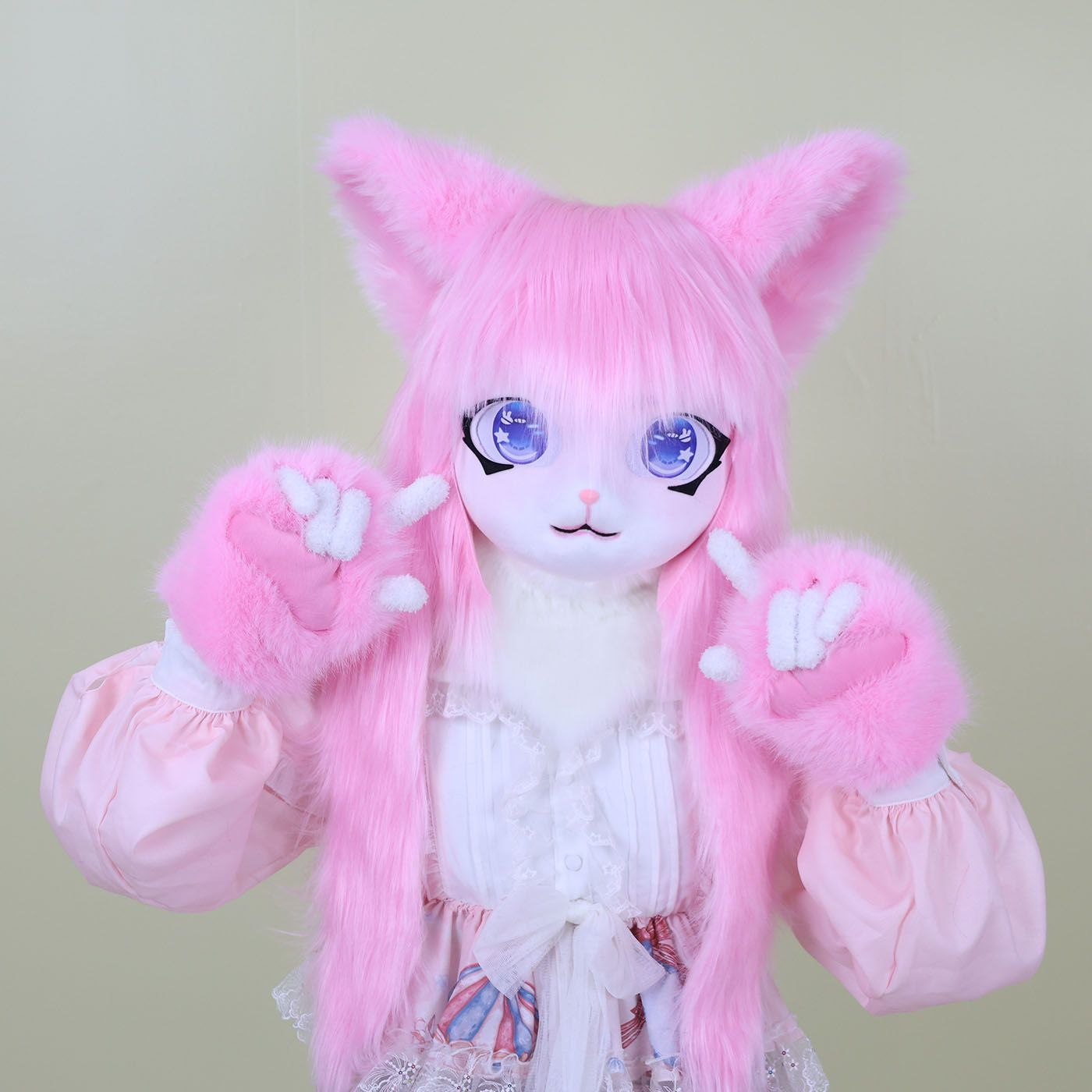 Furry Kigurumi Head Base Cosplay Cat Kig Cute Head Mask Headset Rabbit Doll Party Animal Costume Prop