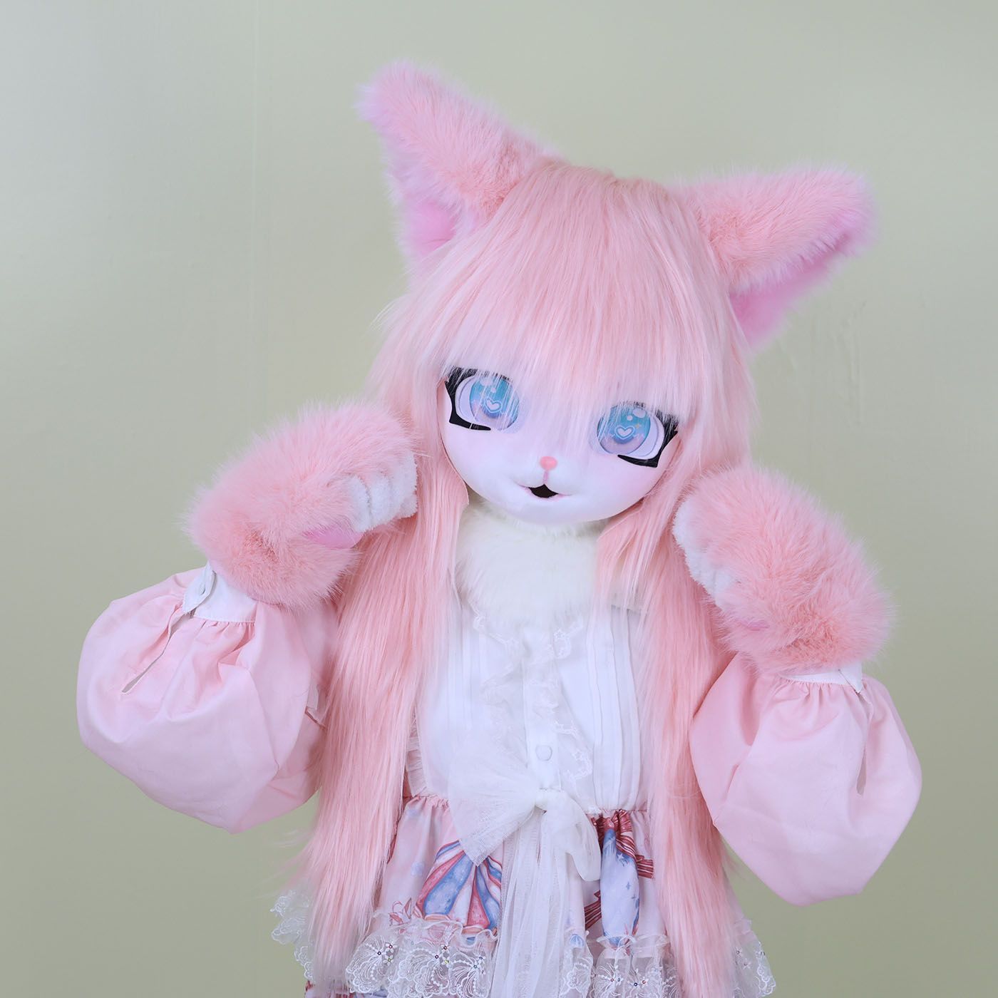Furry Kigurumi Head Base Cosplay Cat Kig Cute Head Mask Headset Rabbit Doll Party Animal Costume Prop