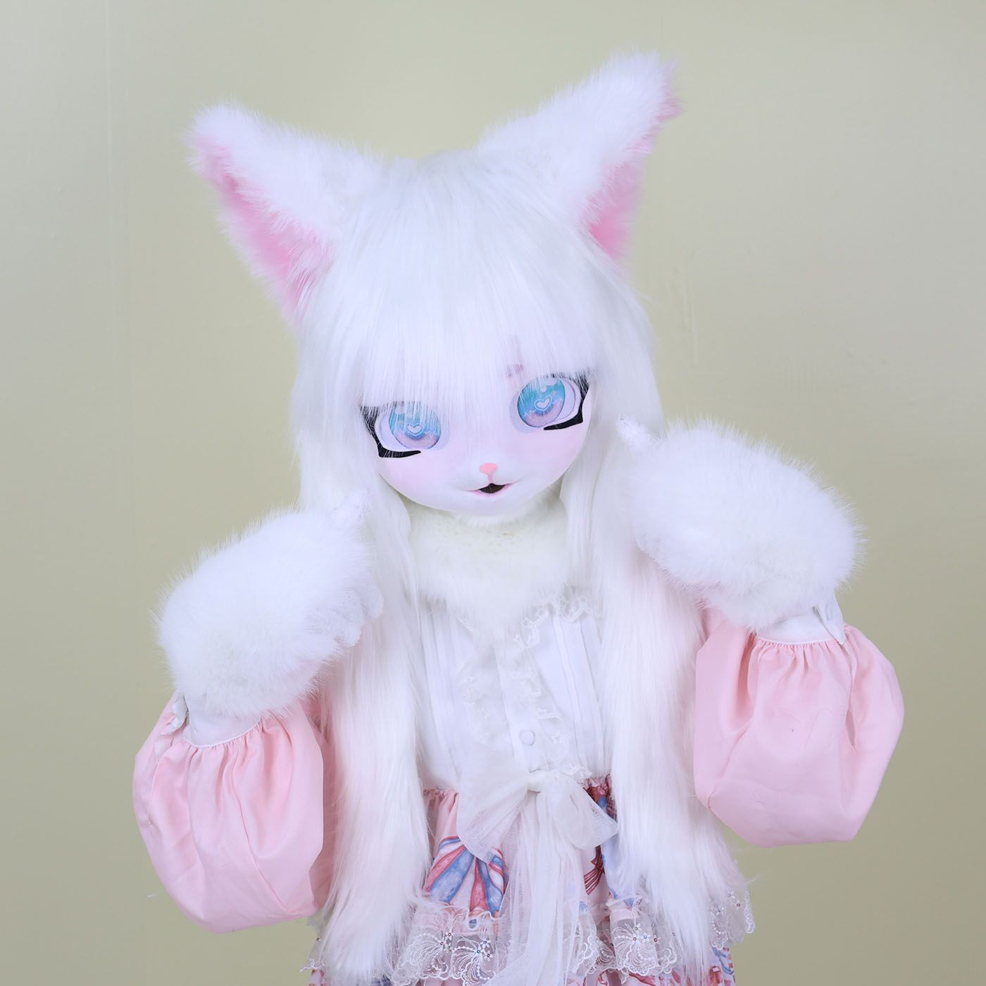 Furry Kigurumi Head Base Cosplay Cat Kig Cute Head Mask Headset Rabbit Doll Party Animal Costume Prop