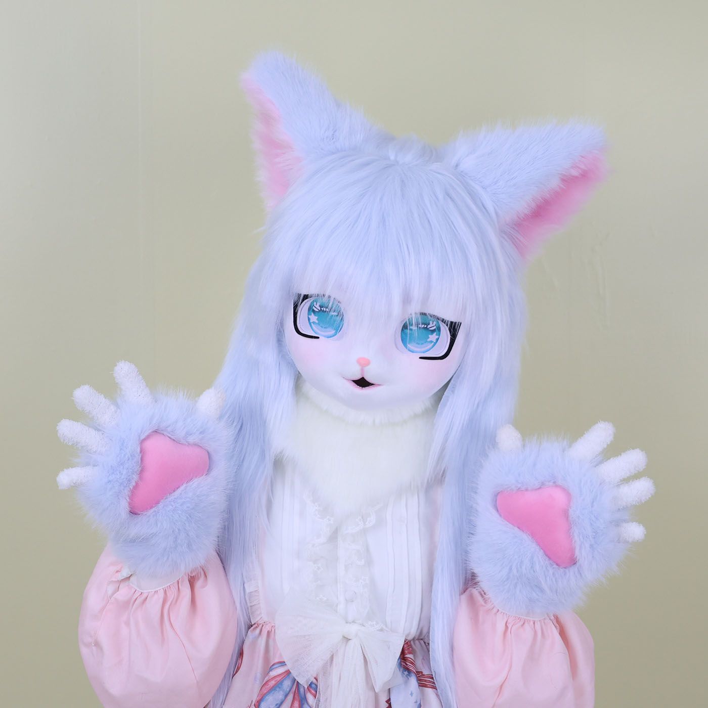 Furry Kigurumi Head Base Cosplay Cat Kig Cute Head Mask Headset Rabbit Doll Party Animal Costume Prop