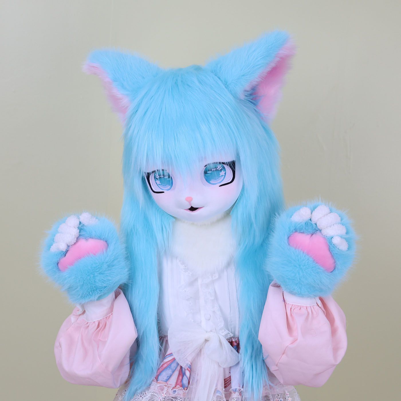 Furry Kigurumi Head Base Cosplay Cat Kig Cute Head Mask Headset Rabbit Doll Party Animal Costume Prop