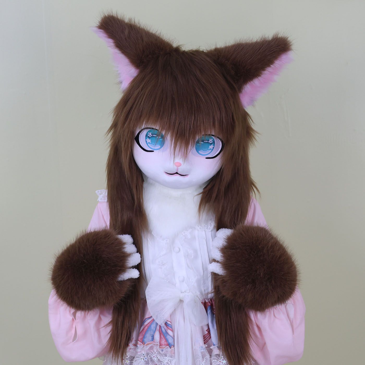 Furry Kigurumi Head Base Cosplay Cat Kig Cute Head Mask Headset Rabbit Doll Party Animal Costume Prop
