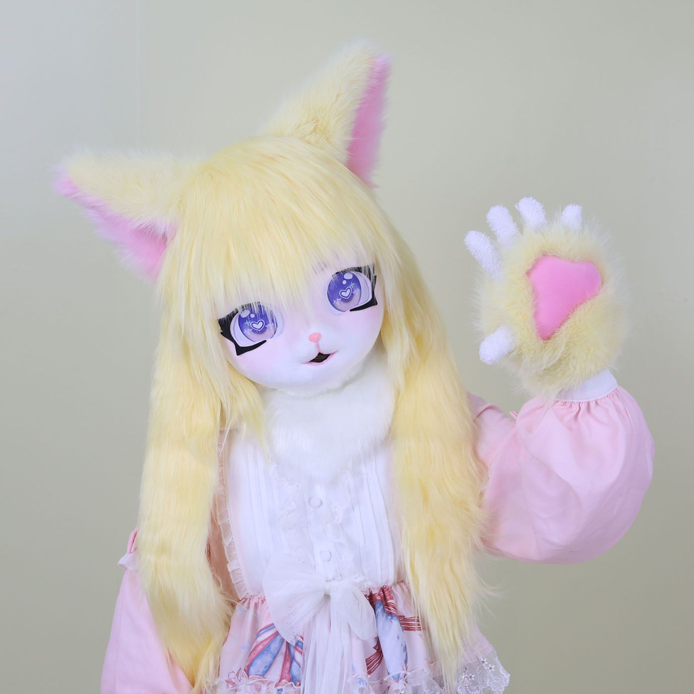 Furry Kigurumi Head Base Cosplay Cat Kig Cute Head Mask Headset Rabbit Doll Party Animal Costume Prop
