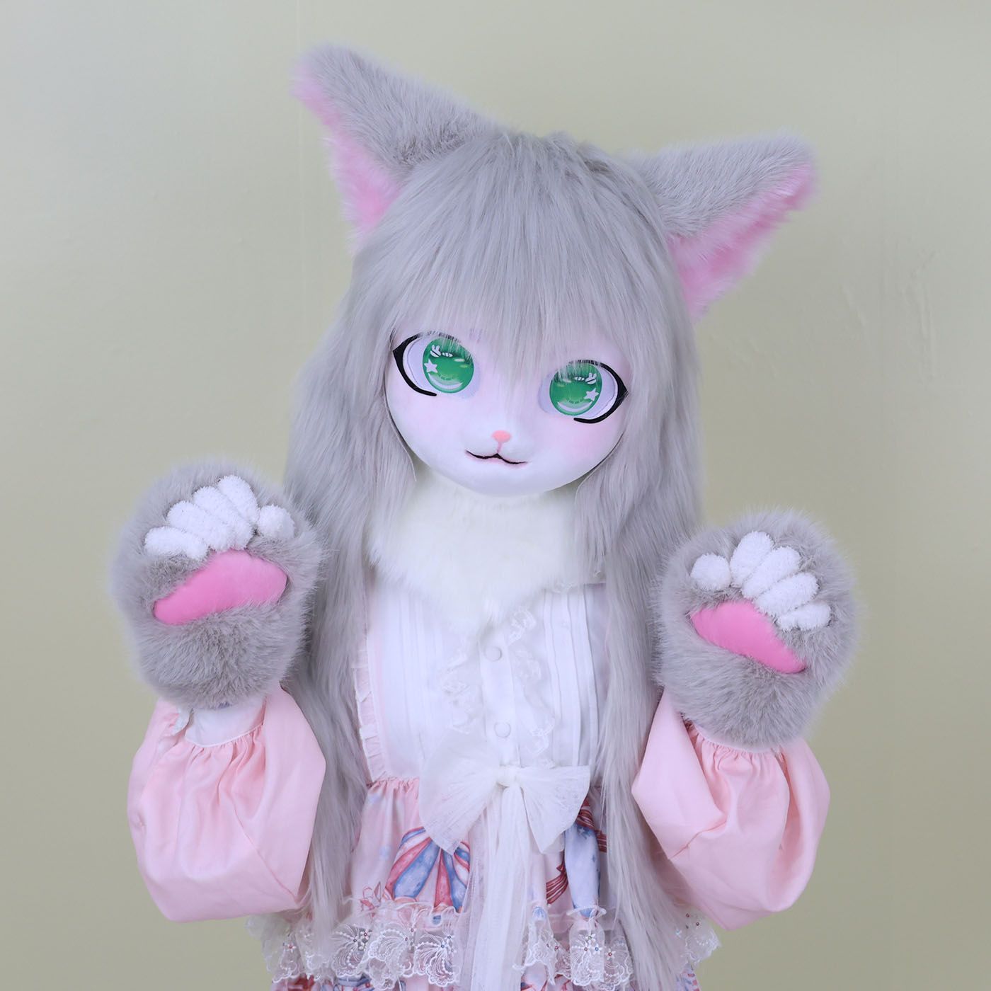 Furry Kigurumi Head Base Cosplay Cat Kig Cute Head Mask Headset Rabbit Doll Party Animal Costume Prop