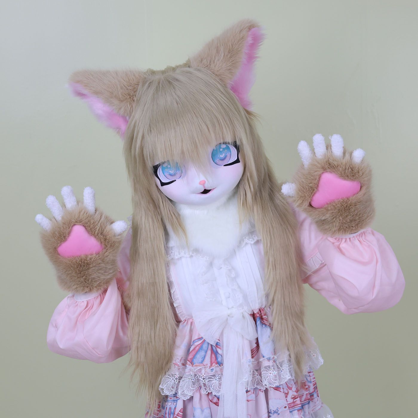 Furry Kigurumi Head Base Cosplay Cat Kig Cute Head Mask Headset Rabbit Doll Party Animal Costume Prop