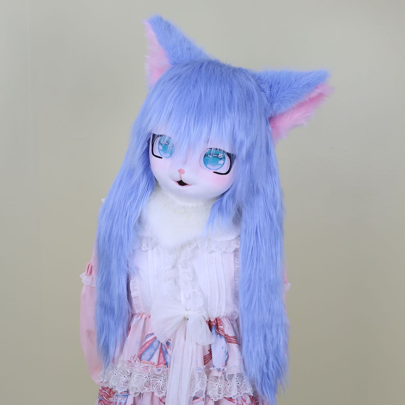 Furry Kigurumi Head Base Cosplay Cat Kig Cute Head Mask Headset Rabbit Doll Party Animal Costume Prop