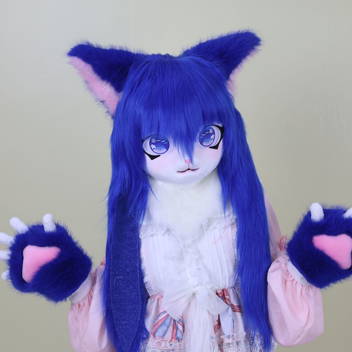 Furry Kigurumi Head Base Cosplay Cat Kig Cute Head Mask Headset Rabbit Doll Party Animal Costume Prop