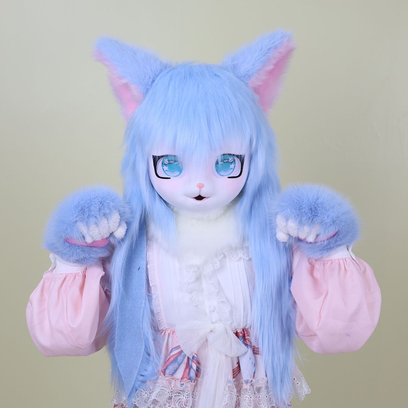 Furry Kigurumi Head Base Cosplay Cat Kig Cute Head Mask Headset Rabbit Doll Party Animal Costume Prop