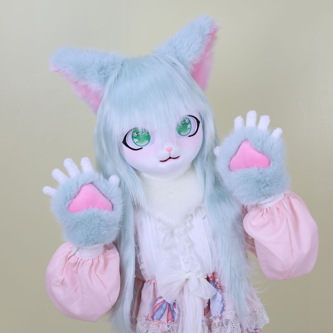 Furry Kigurumi Head Base Cosplay Cat Kig Cute Head Mask Headset Rabbit Doll Party Animal Costume Prop