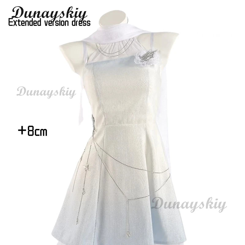 Game Love and Deepspace Cosplay Costume Fashion Role Playing White Cute Dress for Women Comic Con Party Clothes Halloween Suit