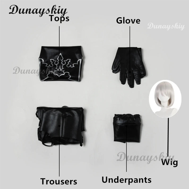 Game Cosplay NieR:Automata 2B Bodysuit YoRHa No. 2 Type B Costume Women Halloween MOD Costume NieR Automata