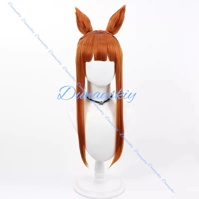 Uma Musume Pretty Derby Silence Suzuka Cosplay Wig Prop Headwear Anime Roleplay Party Costume Prop Synthetic Hair