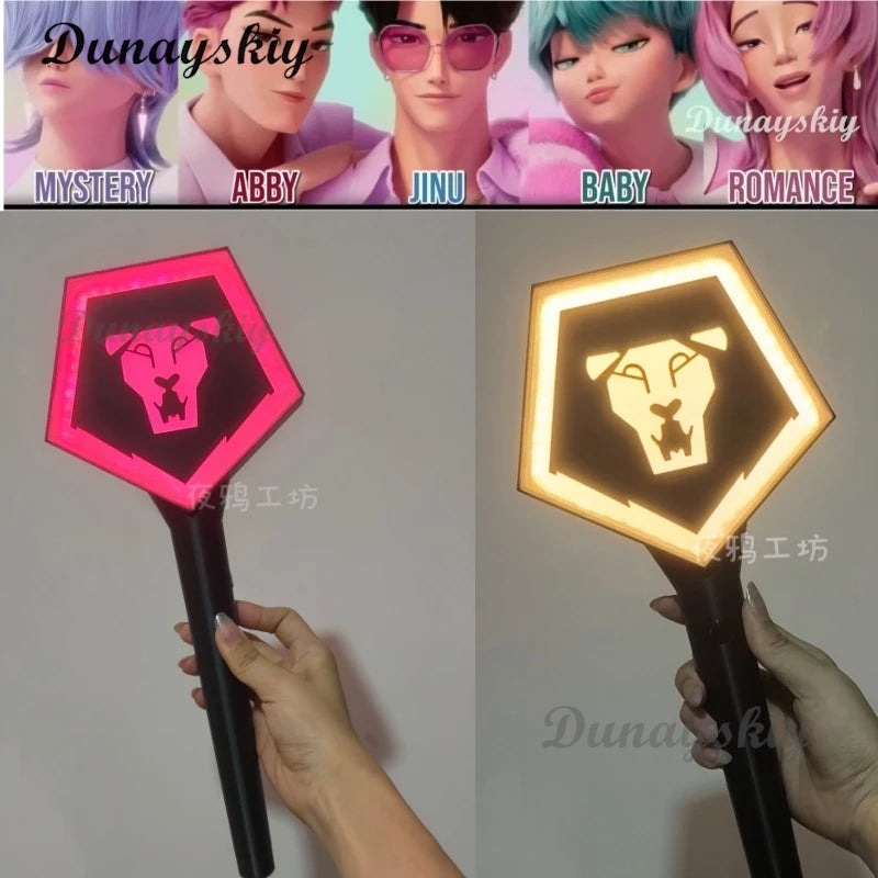 Demons Cos Hunter Zoey Cosplay 3D Printed Cheer Stick Boomerang Lightboard for Men Women Fan Support Stick KPop Costume Props