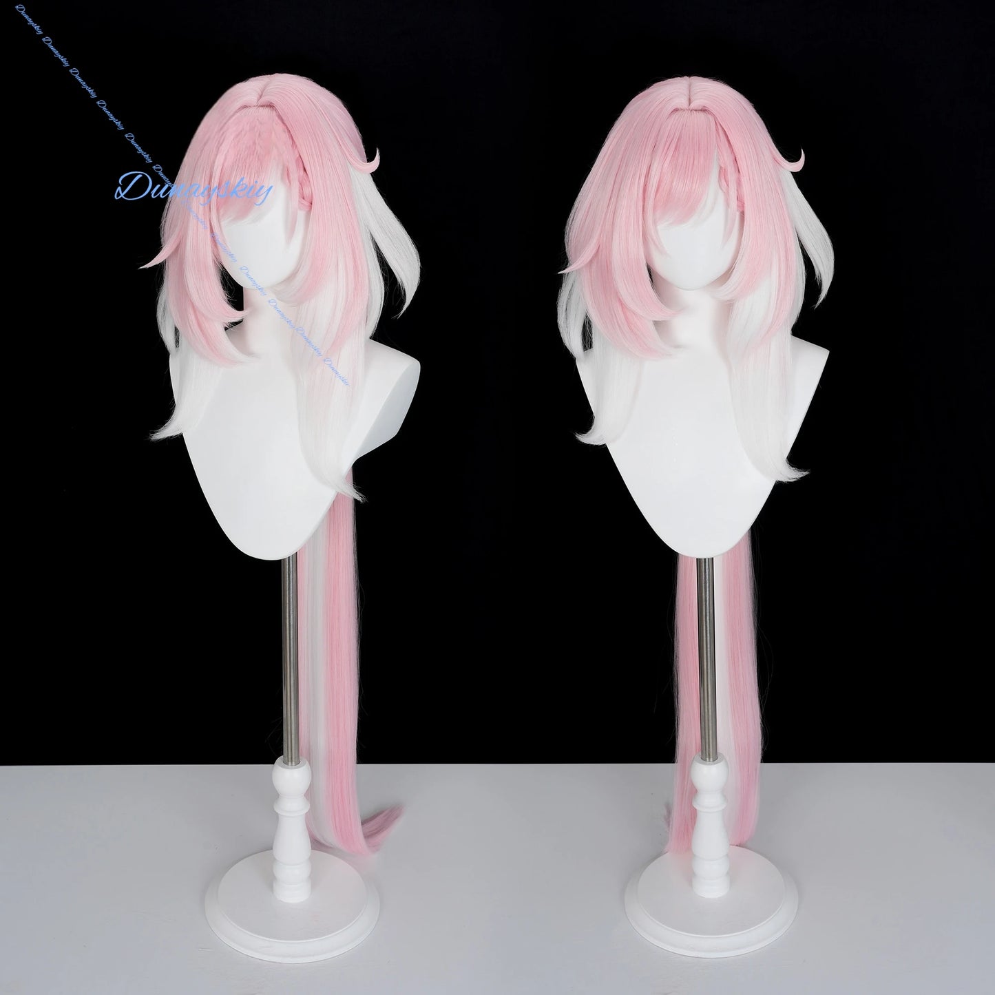 Elysia Wig Cosplay Wig Honkai: Star Rail Anime Game Elysia Role Play Wig Pink White Long Hair Women Hair For Party Halloween