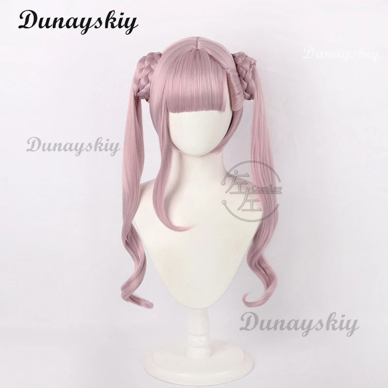 The Hundred Line Kako Tsukumo/ Ima Tsukumo Cosplay Wig Purple Double Ponytail Hair Last Defense Academy Halloween Party Carnival