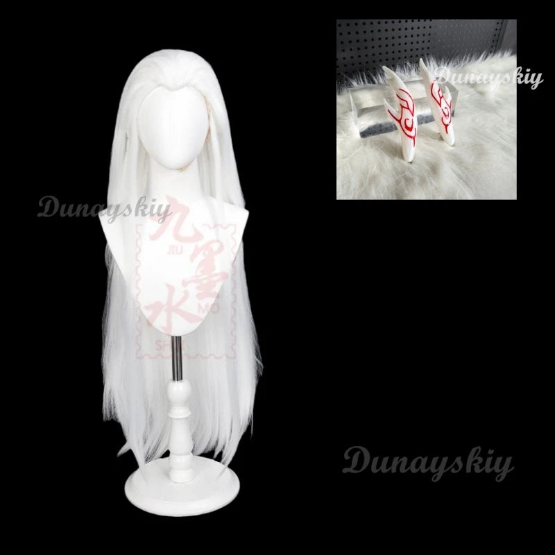 Anime Movies Nezha Aoguang Cosplay Wig White Long Hair Headwear Corn Ao Bing Props Ne Zha 2 Halloween Party Women Men Gifts