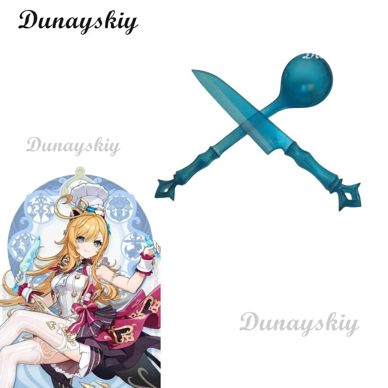 Genshin Impact Escoffier Cosplay Prop Wig Women Girls Long Orange Hair Ousia Fontaine Tasteful Excellence Halloween Party Wigs